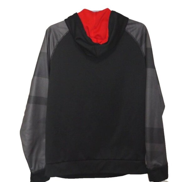 MAJESTIC Thermabase NBL Chicago Blackhawks black polyester pullover hoodie men L - Picture 3 of 4